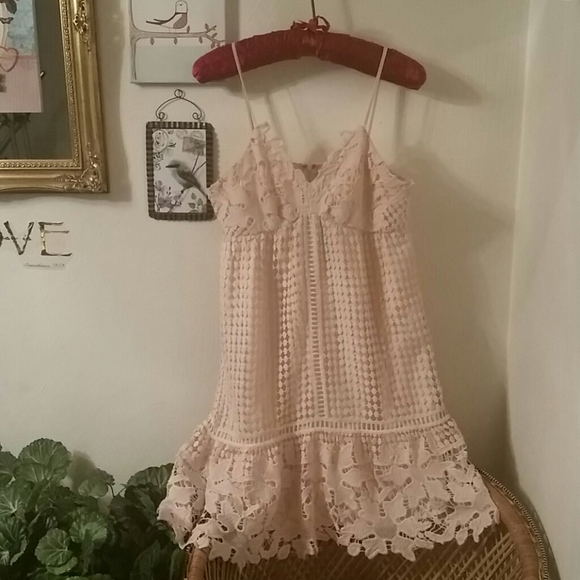 Anthropologie Dresses & Skirts - Anthropologie feminine crocheted lined dress, L
